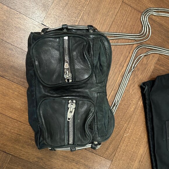 Alexander Wang Brenda Black Leather Crossbody w Chain Hardware - Picture 3 of 4